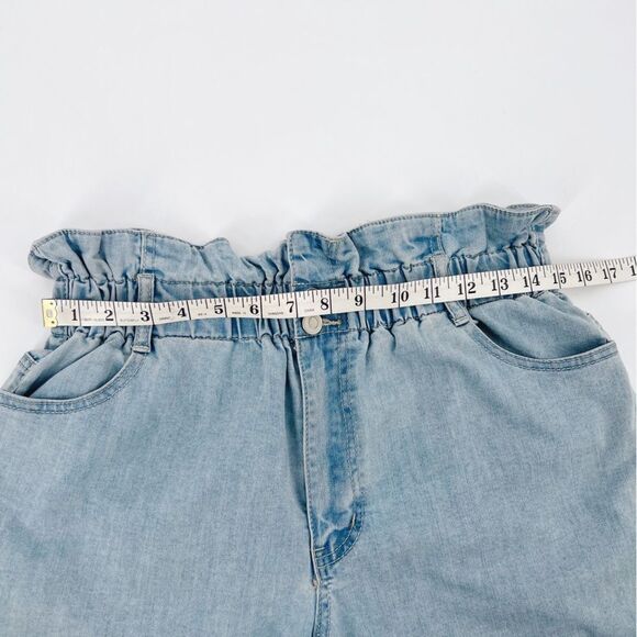 American Bazi High Waisted Paperbag Denim Shorts M - Picture 8 of 11